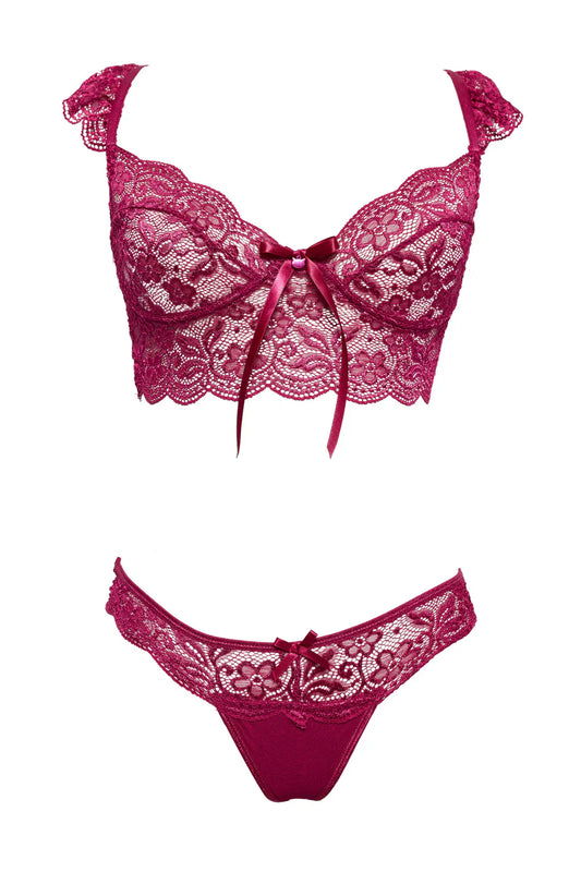 💗 Pink Pussycat Lingerie – Crop Top & Thong Set — delivered in Vancouver in 1–2 hours | Heaven Boutique