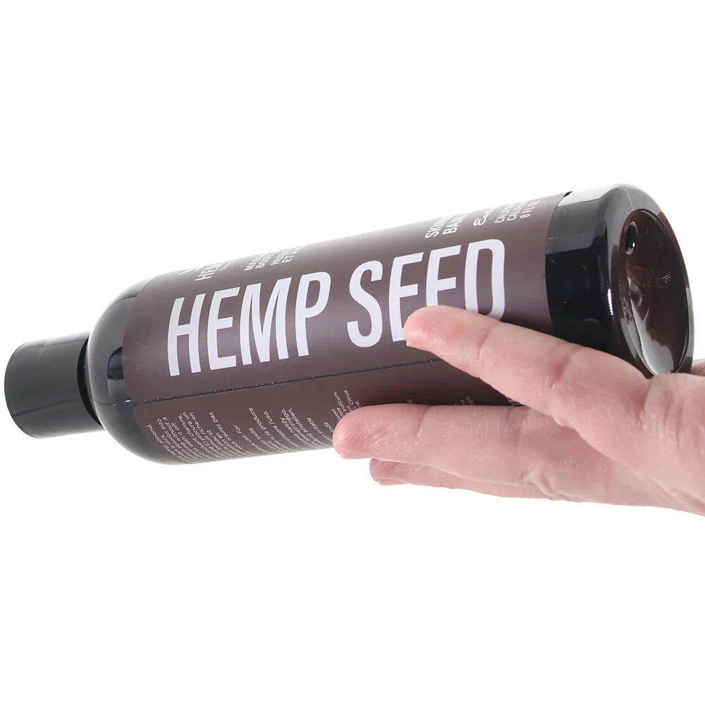 Hemp Seed Massage Oil 8oz/236ml in Skinny Dip – Heaven Boutique Vancouver – side view