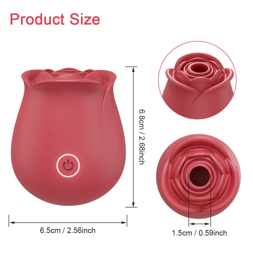 Blooming Rose Clitoral Suction Stimulator in Red