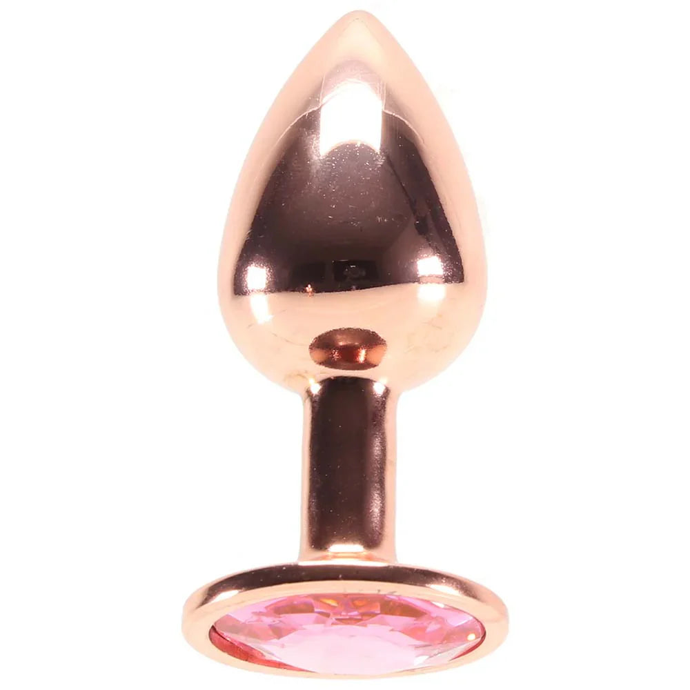 Small Aluminum Plug with Pink Gem in Rose Gold — delivered in Vancouver in 1–2 hours | Heaven Boutique