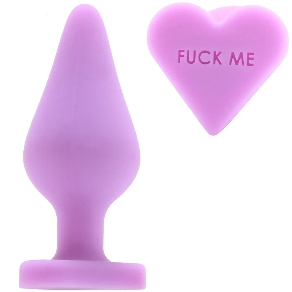Candy Hearts Do Me Now Small Butt Plug in Purple – Vancouver – packaging view