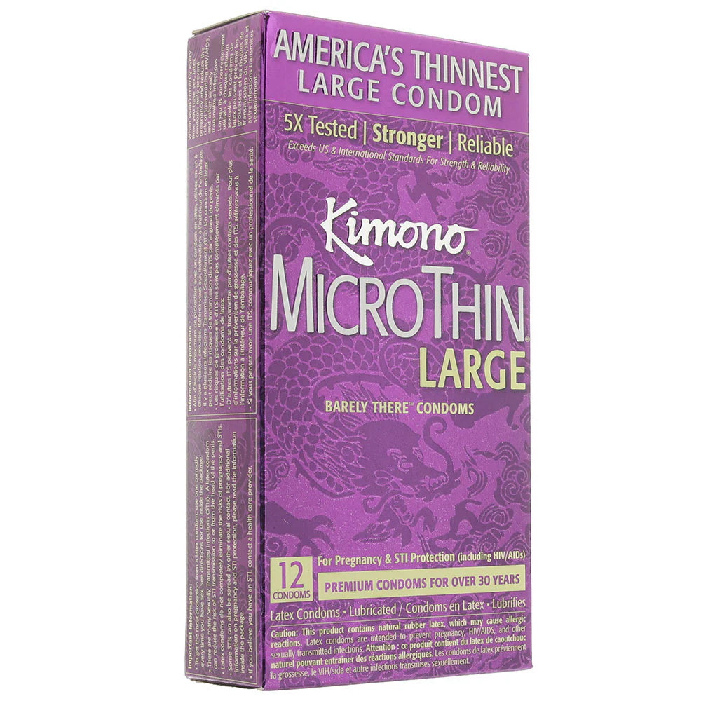 Kimono MicroThin Plus Large Condoms in 12 Pack — delivered in Vancouver in 1–2 hours | Heaven Boutique