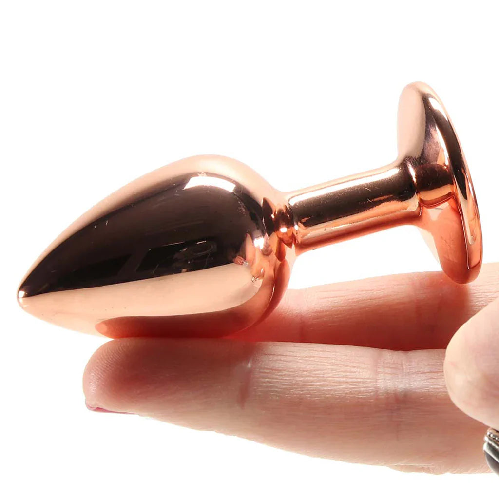 Small Aluminum Plug with Clear Gem in Rose Gold Vancouver – product detail