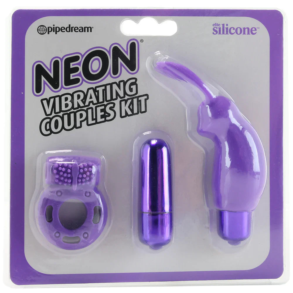 Neon Vibrating Couples Kit in Purple – Vancouver — discreet 1–2 hour delivery – close-up view