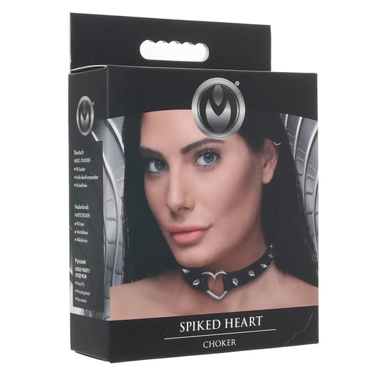 Master Series Spiked Heart Choker in Black — delivered in Vancouver in 1–2 hours | Heaven Boutique