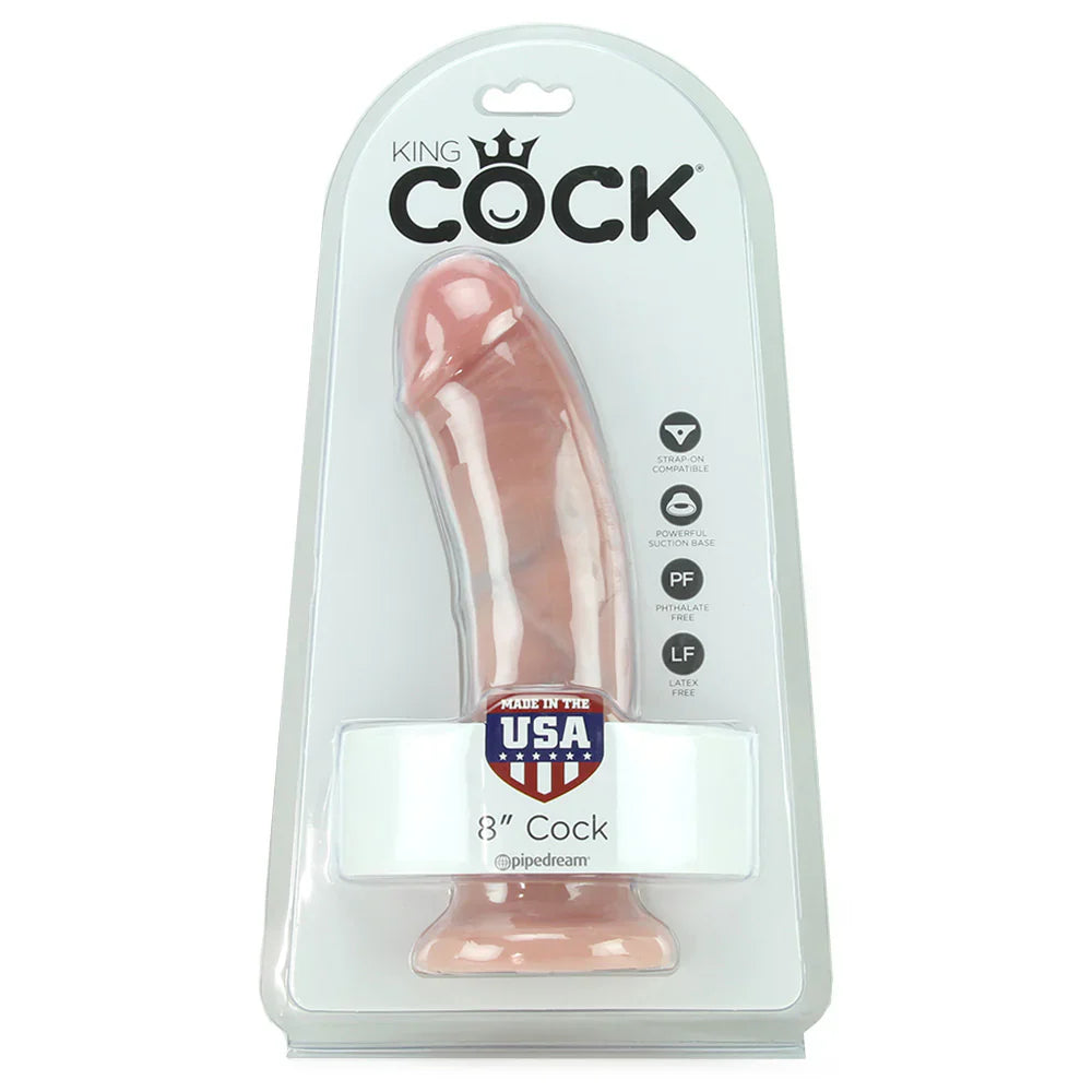 King Cock 8 Inch Dildo in Flesh – Vancouver — discreet 1–2 hour delivery – close-up view
