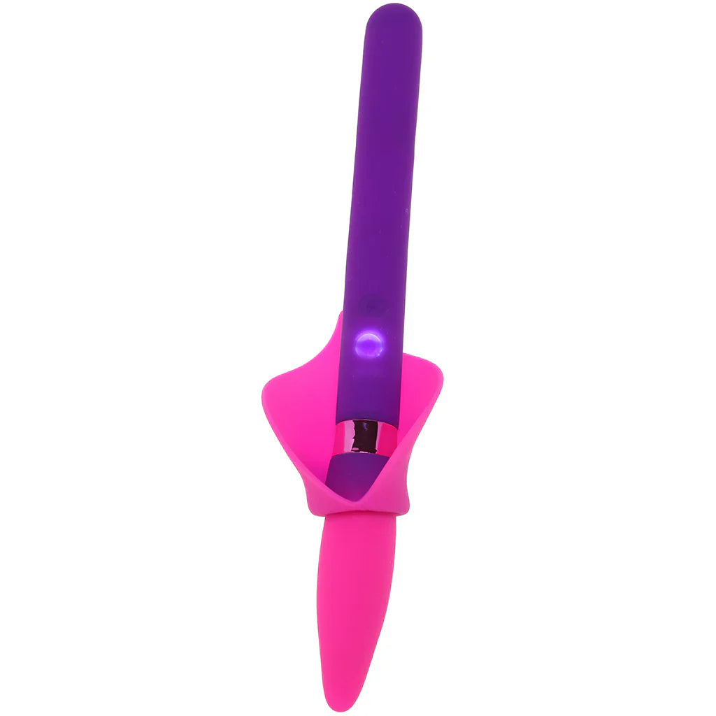 Vala Fiercely Powerful Silicone Flower Vibe in Purple – Heaven Boutique Vancouver – additional angle