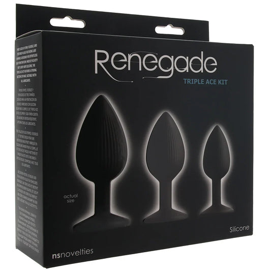 Renegade Triple Ace Silicone Butt Plug Kit — delivered in Vancouver in 1–2 hours | Heaven Boutique