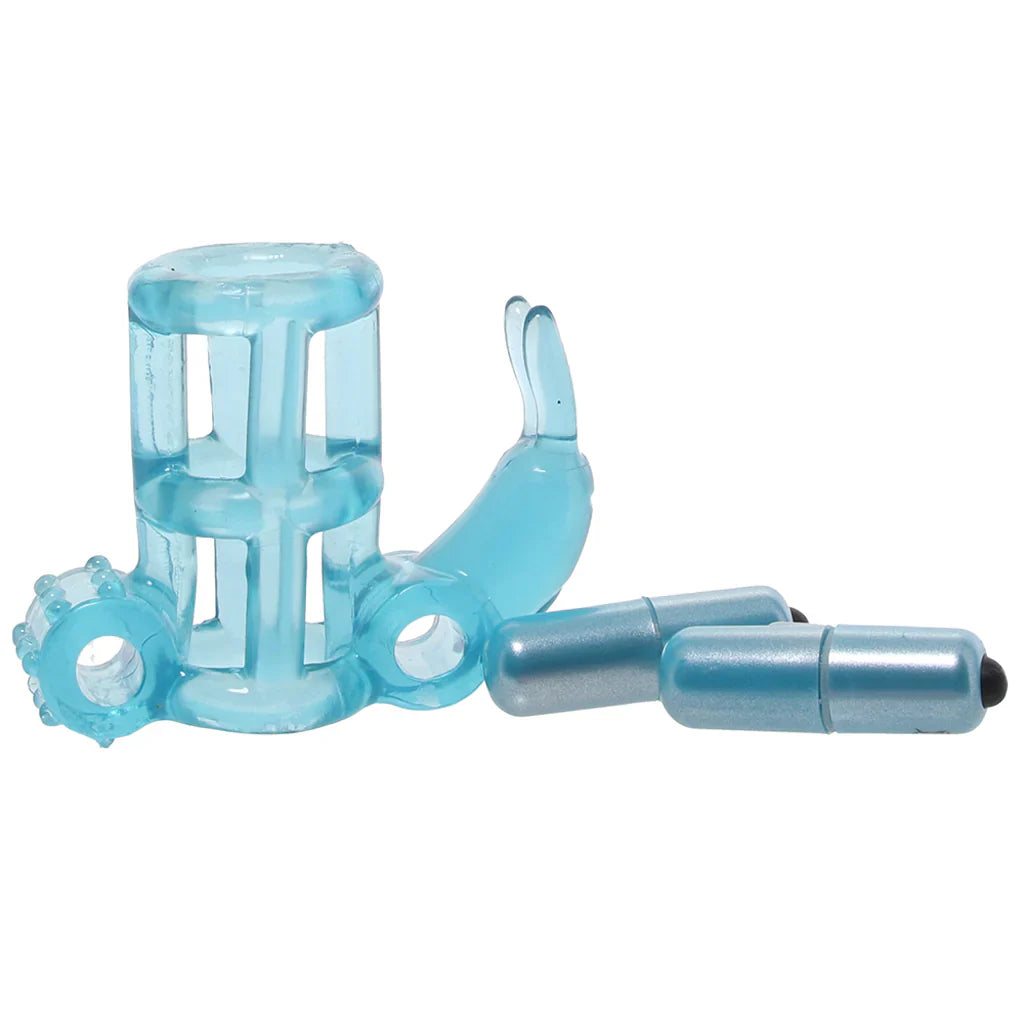 Double Trouble Vibrating Support System in Blue – Vancouver — discreet 1–2 hour delivery – close-up view