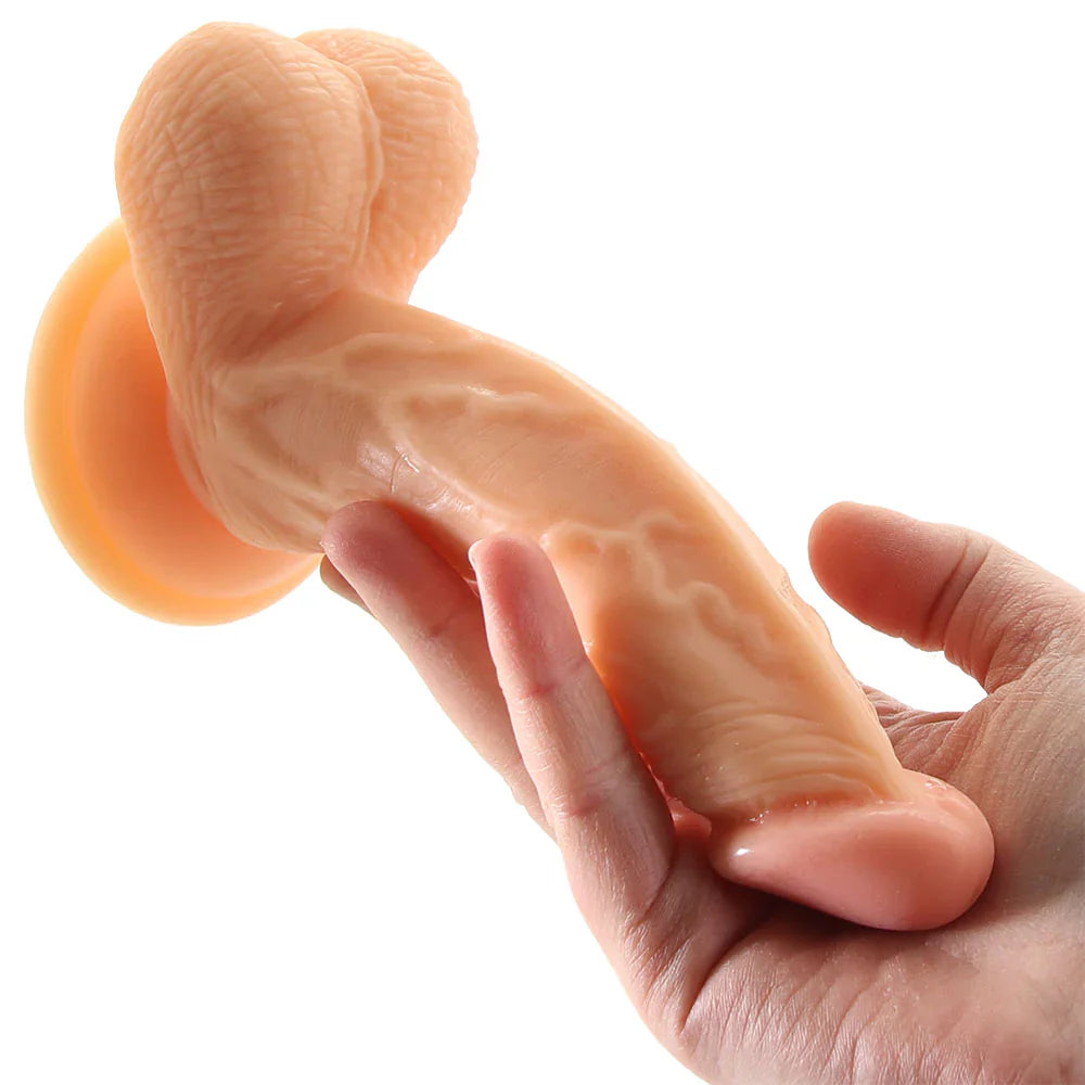 Real Skin Whoppers 6.5 Inch Dildo in Flesh – Heaven Boutique Vancouver – side view