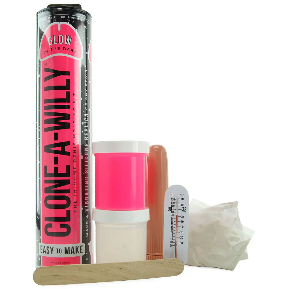 Clone-A-Willy Glow in the Dark in Hot Pink – Heaven Boutique Vancouver – side view