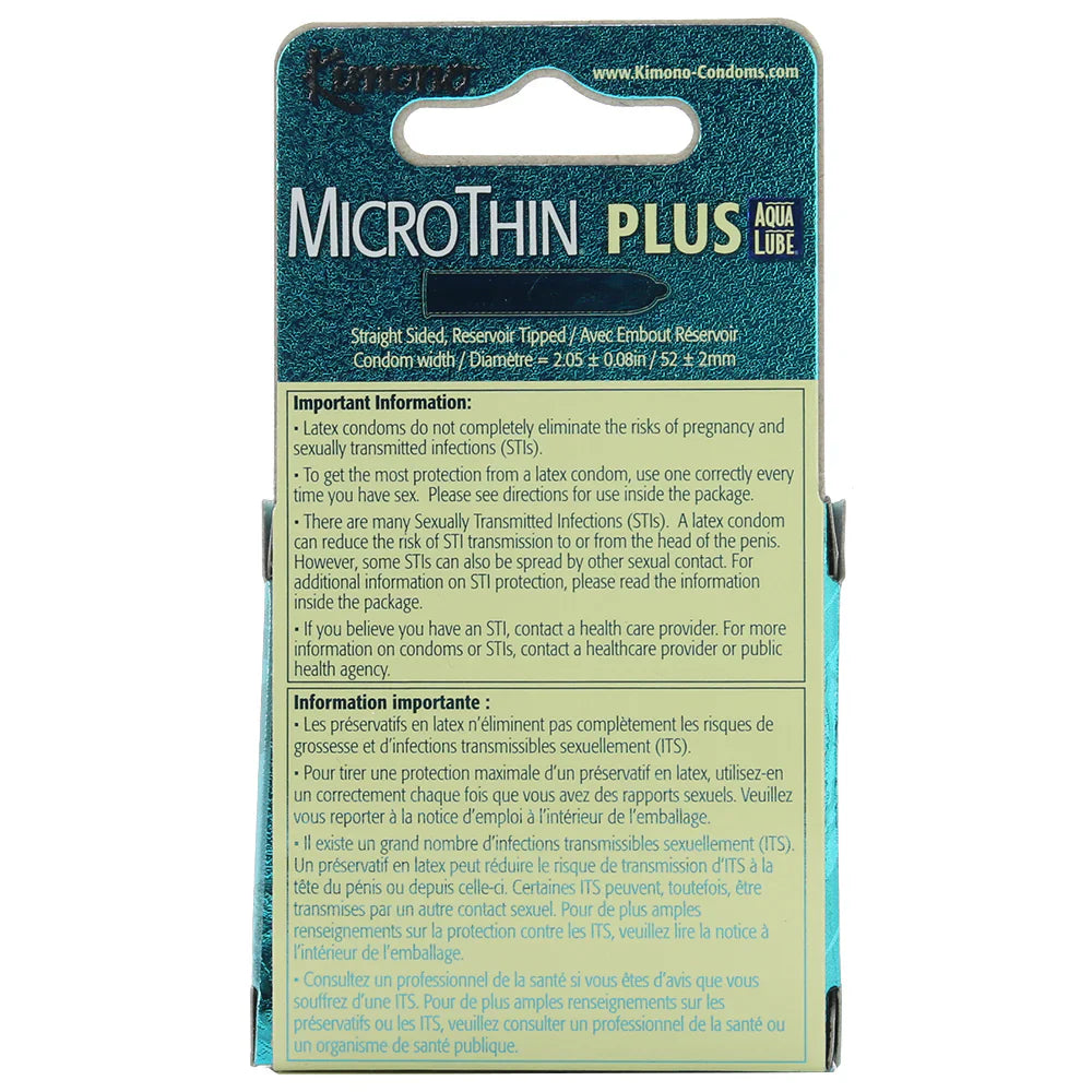 MicroThin Aqua Lube Condoms in 3 Pack – Vancouver — discreet 1–2 hour delivery – close-up view
