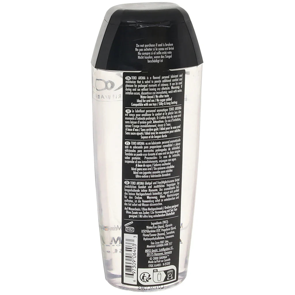 Toko Aroma Flavored Lube 5.5oz/163ml in Melon Mango – Vancouver — discreet 1–2 hour delivery – close-up view