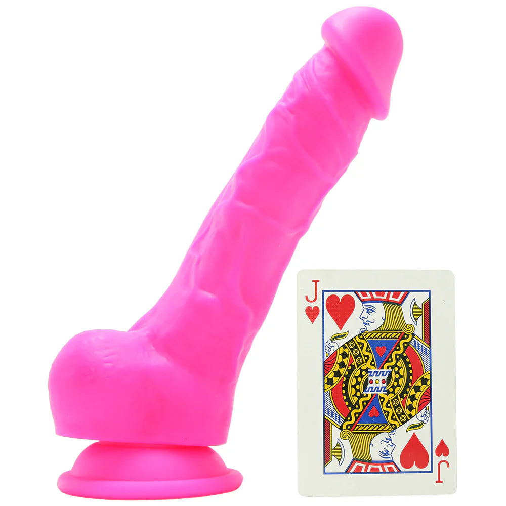 Colours 7 Inch Firm Silicone Dildo in Pink – Heaven Boutique Vancouver – side view