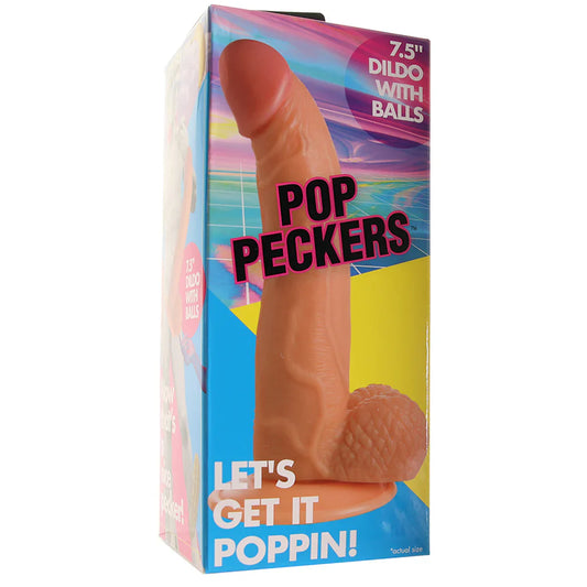 Pop Peckers 7.5 Inch Ballsy Dildo in Light — delivered in Vancouver in 1–2 hours | Heaven Boutique