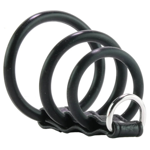 Blue Line 3 Ring Silicone Gates of Hell with Leash Lead – Vancouver — discreet 1–2 hour delivery – close-up view