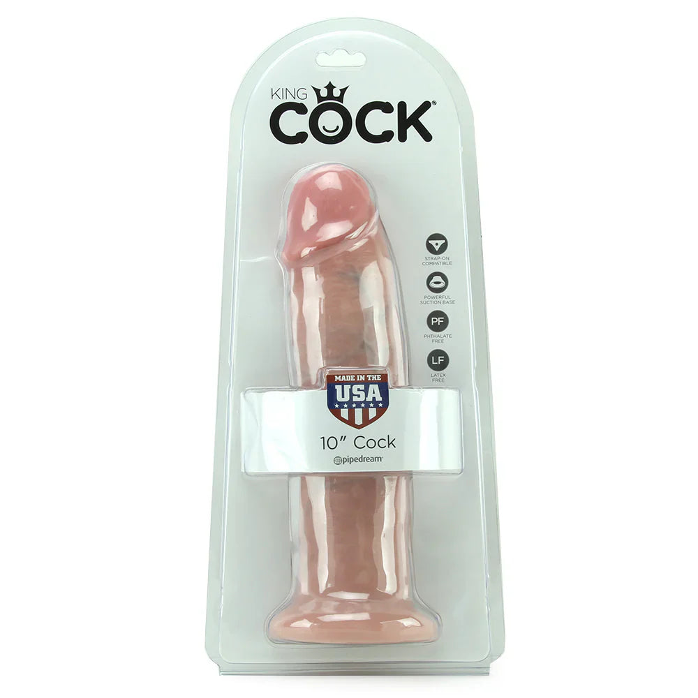 King Cock 10 Inch Dildo in Flesh – Vancouver — discreet 1–2 hour delivery – close-up view