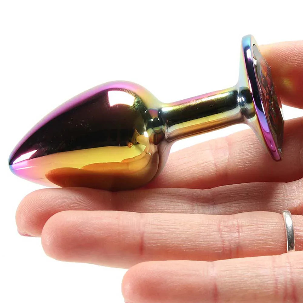 Small Aluminum Plug with Rainbow Gem in Multicolor Vancouver – product detail