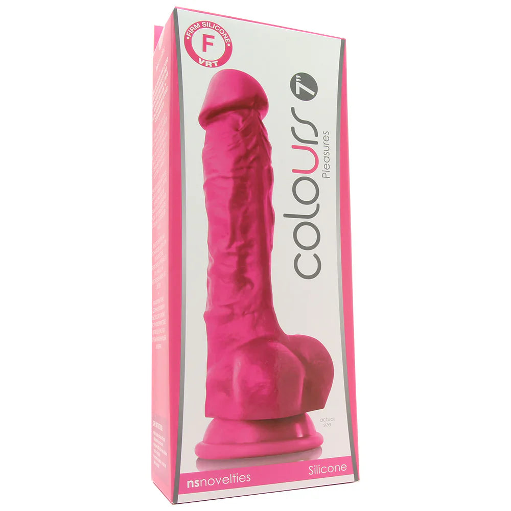 Colours 7 Inch Firm Silicone Dildo in Pink – Vancouver — discreet 1–2 hour delivery – close-up view