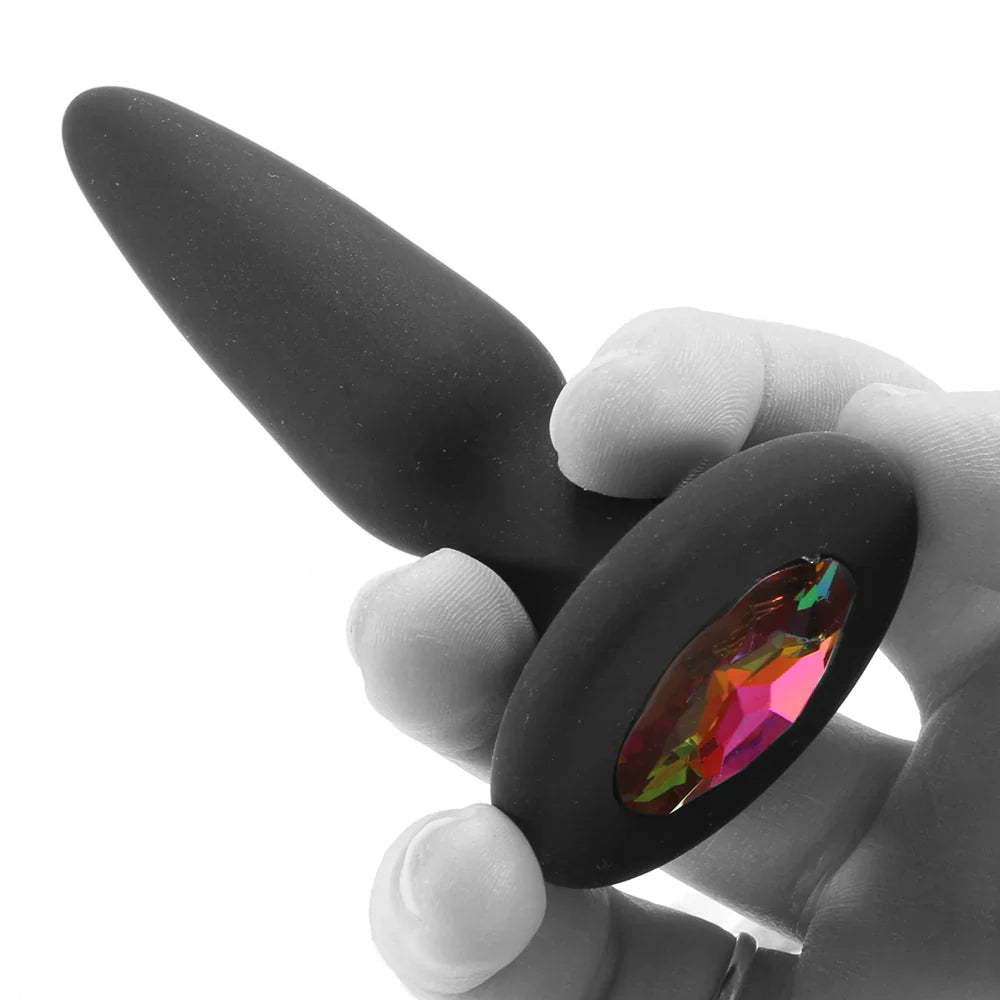 Glams Mini Rainbow Gem Silicone Butt Plug – Heaven Boutique Vancouver – side view