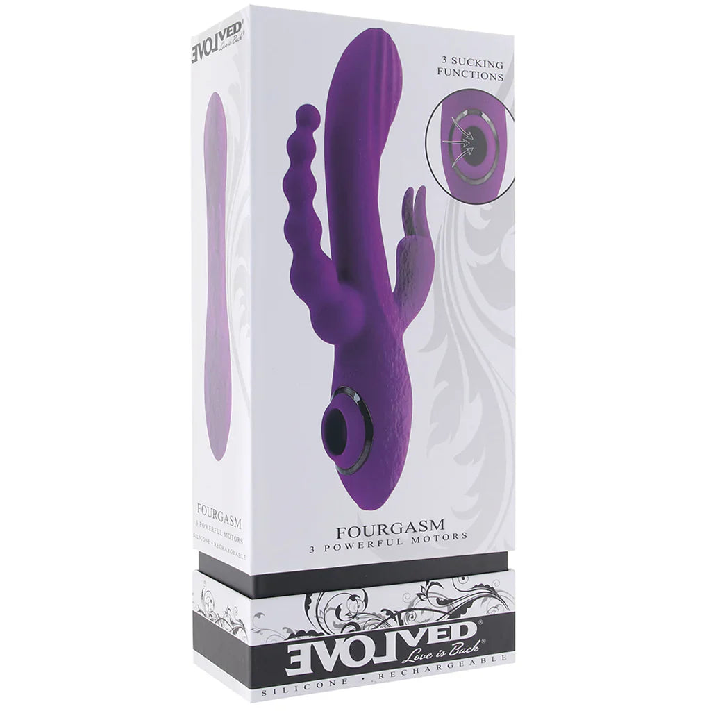 Fourgasm Triple Stimulator Sucking Rabbit Vibe in Purple — delivered in Vancouver in 1–2 hours | Heaven Boutique