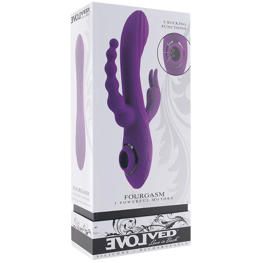 Fourgasm Triple Stimulator Sucking Rabbit Vibe in Purple — delivered in Vancouver in 1–2 hours | Heaven Boutique