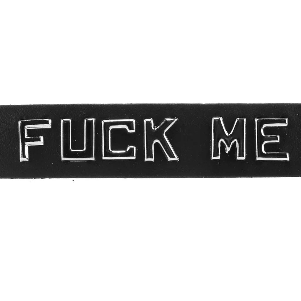 F**k Me Leather Word Band Collar Vancouver – product detail