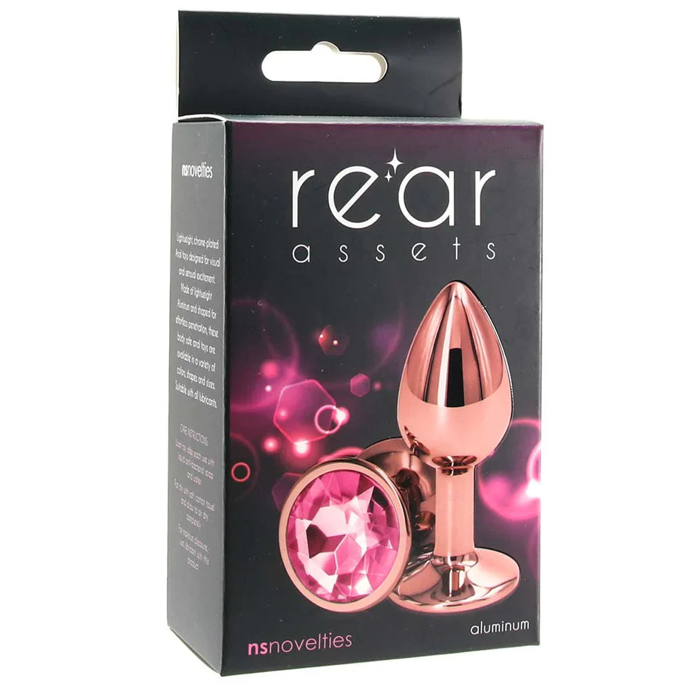 Small Aluminum Plug with Pink Gem in Rose Gold – Vancouver — discreet 1–2 hour delivery – close-up view