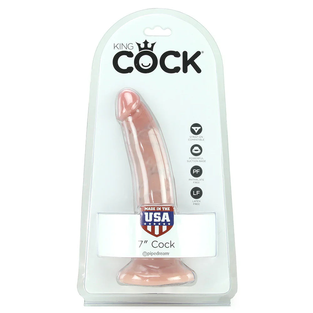 King Cock 7 Inch Dildo in Flesh – Vancouver — discreet 1–2 hour delivery – close-up view