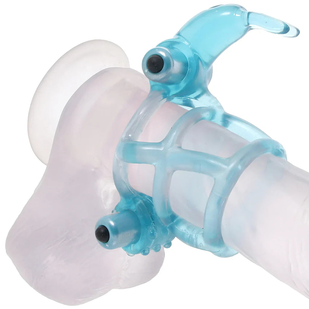 Double Trouble Vibrating Support System in Blue – Vancouver adult boutique – features