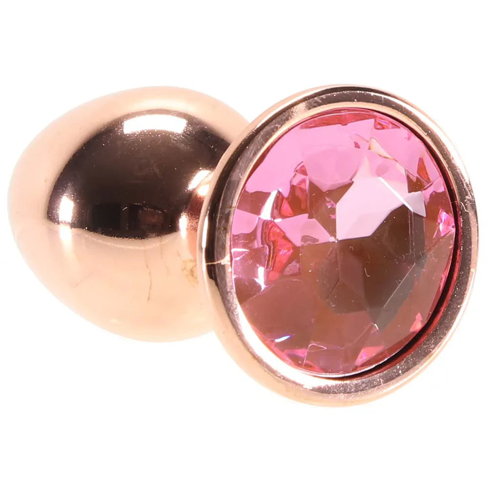 Small Aluminum Plug with Pink Gem in Rose Gold Vancouver – product detail