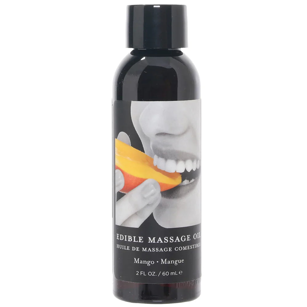 Edible Massage Oil 2oz/60ml in Mango – Heaven Boutique Vancouver – side view