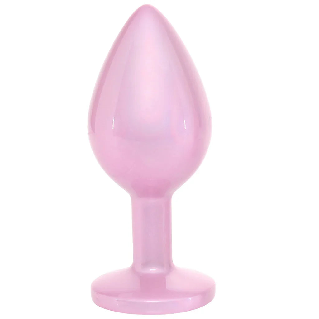 Rear Assets Pink Metal Butt Plug in Medium - Medium – Heaven Boutique Vancouver – side view
