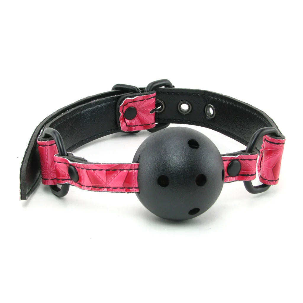 Sinful Ball Gag in Pink – Heaven Boutique Vancouver – side view