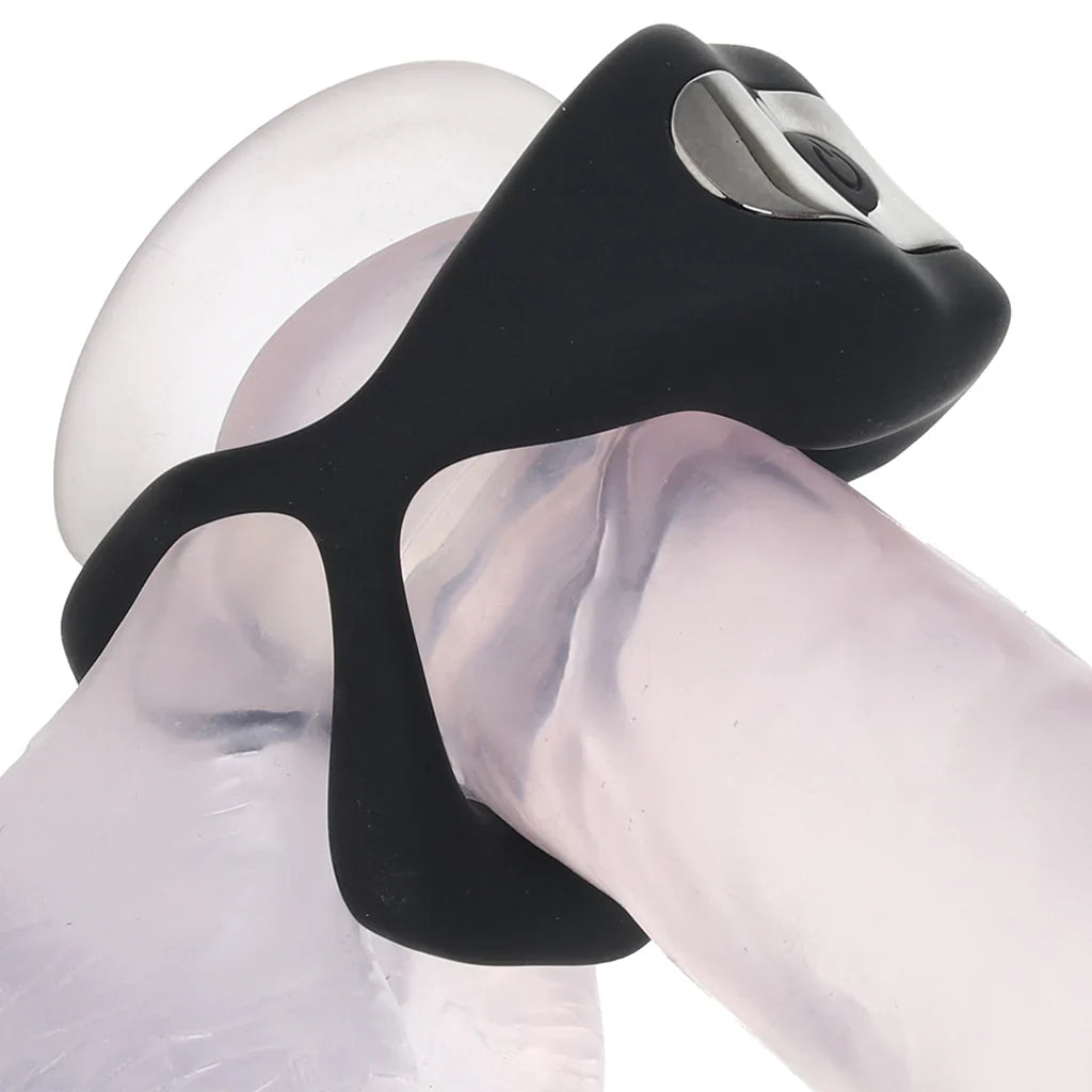 Techno Strobe Vibrating Cock Ring in Black – Vancouver adult boutique – features