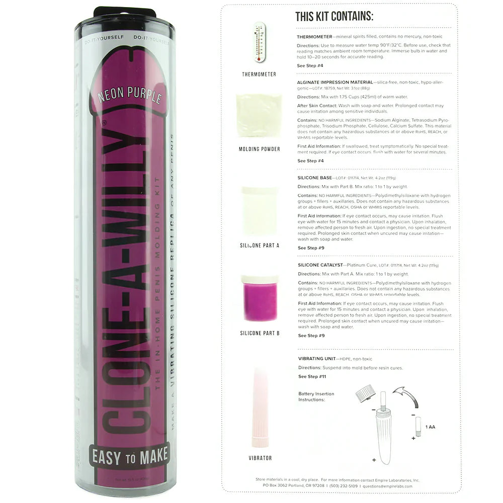 Clone-A-Willy Vibrator Kit in Neon Purple – Vancouver — discreet 1–2 hour delivery – close-up view