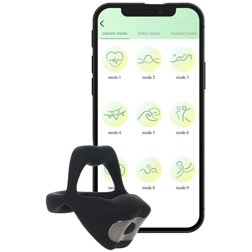 Techno Strobe Vibrating Cock Ring in Black – Vancouver – packaging view