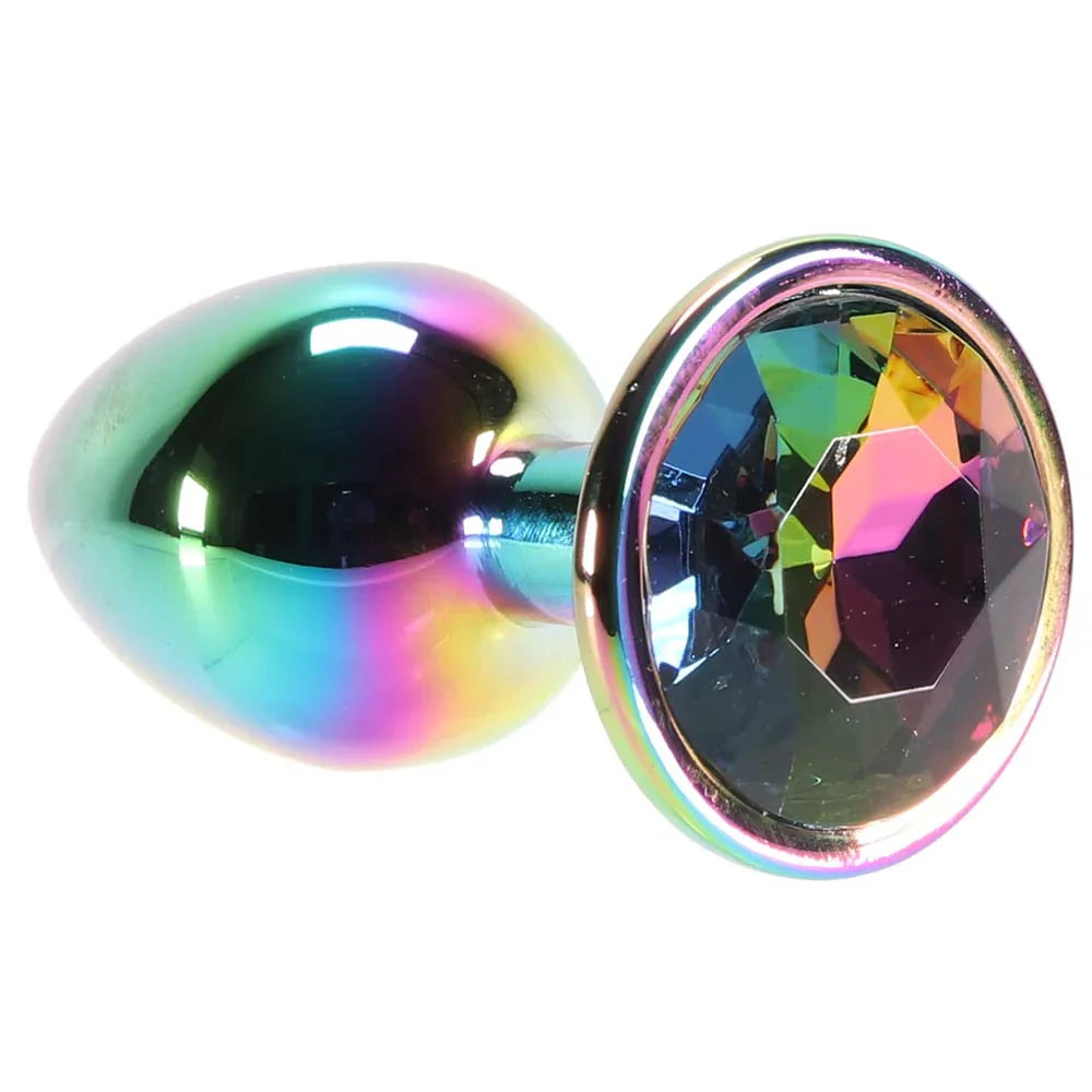 Small Aluminum Plug with Rainbow Gem in Multicolor – Vancouver — discreet 1–2 hour delivery – close-up view