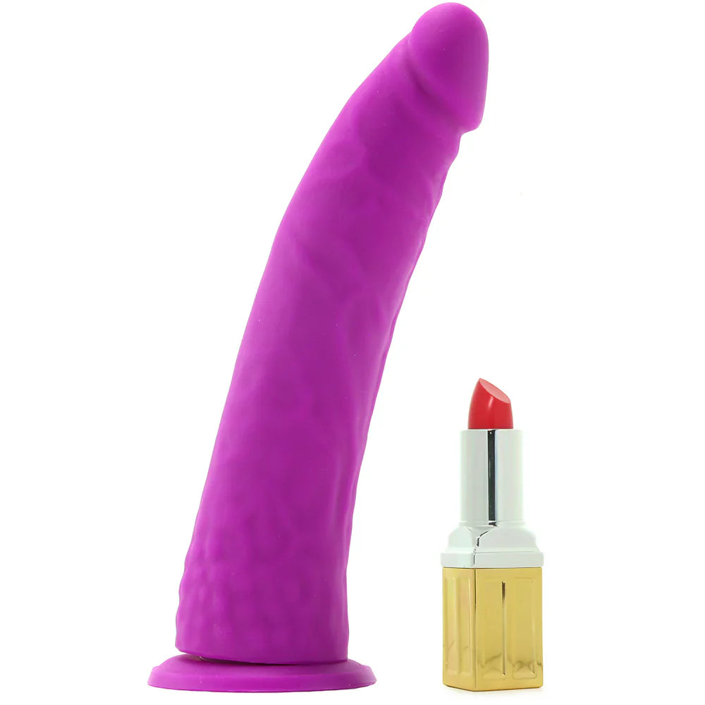 Colours Thin Pleasures 8 Inch Silicone Dildo in Purple – Heaven Boutique Vancouver – side view