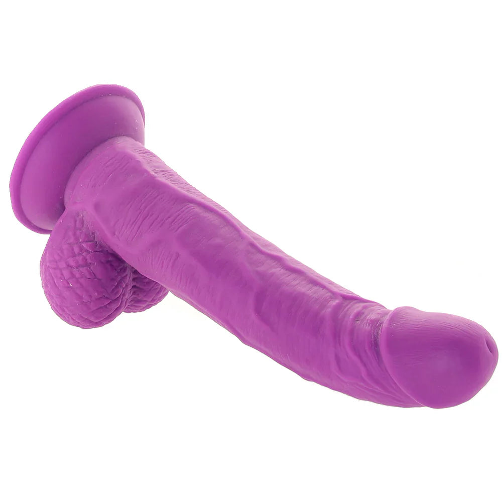 Pop Peckers 7.5 Inch Ballsy Dildo in Purple – Vancouver adult boutique – features