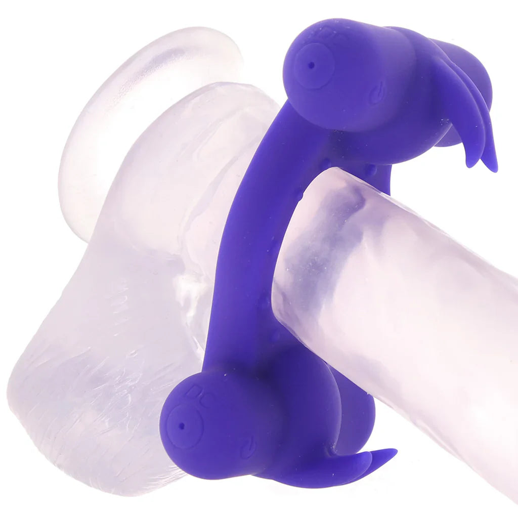 Silicone Triple Orgasm Enhancer Vibrating Ring – Vancouver adult boutique – features