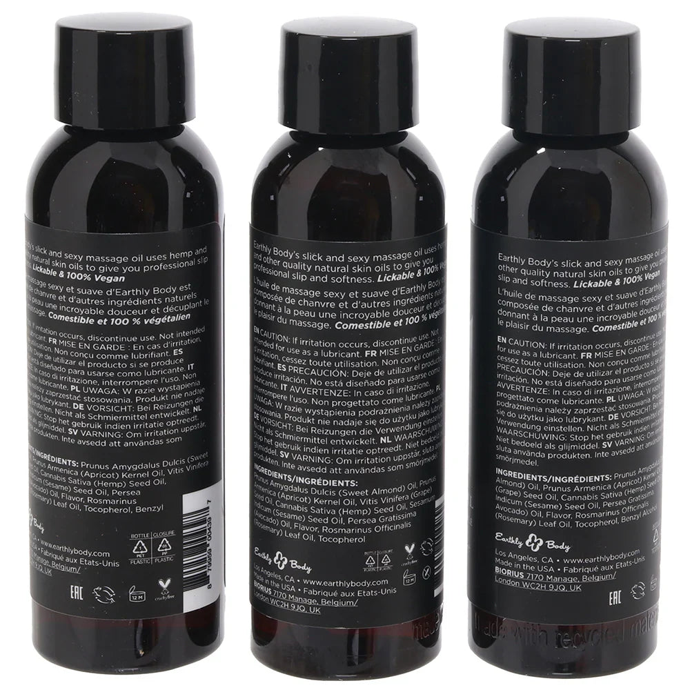 Edible Massage Oil Gift Set in Tropical – Vancouver — discreet 1–2 hour delivery – close-up view