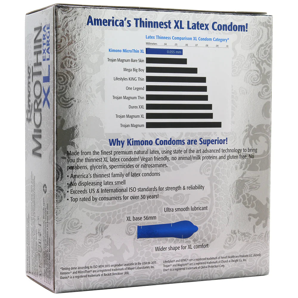 Kimono MicroThin XL Condoms in 36 Pack – Vancouver — discreet 1–2 hour delivery – close-up view