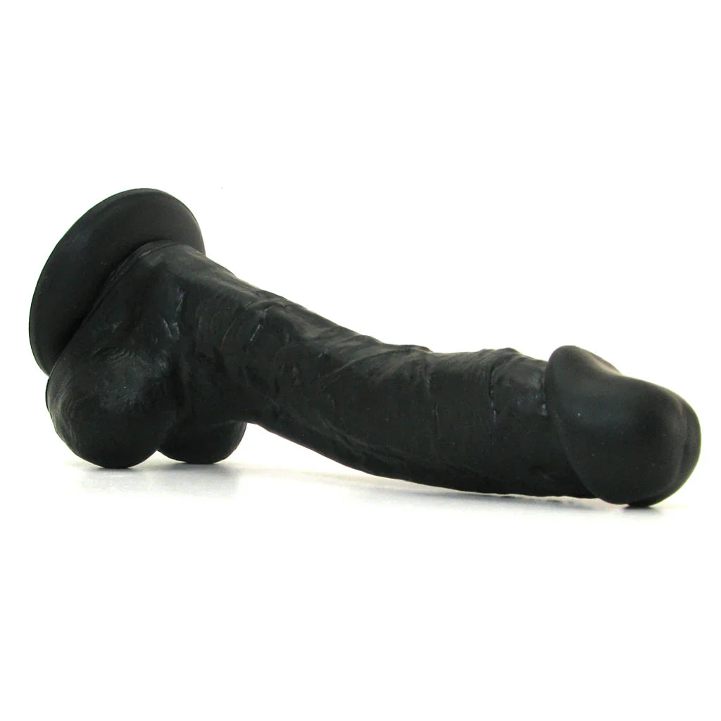 Small Silicone Colours Dildo in Black – Heaven Boutique Vancouver – side view