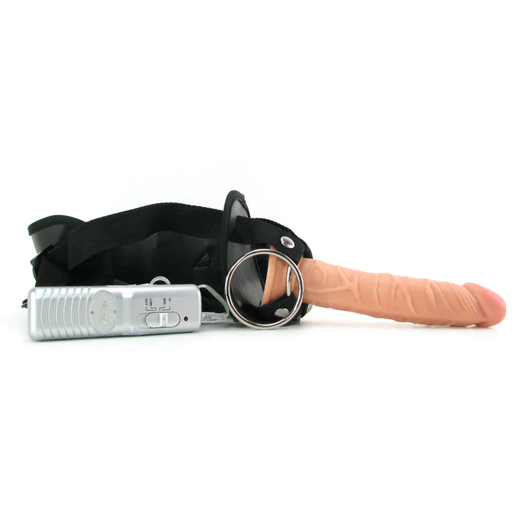 Real Skin Whoppers Vibe & Universal Harness in 7 Inches - 7 Inches – Heaven Boutique Vancouver – side view
