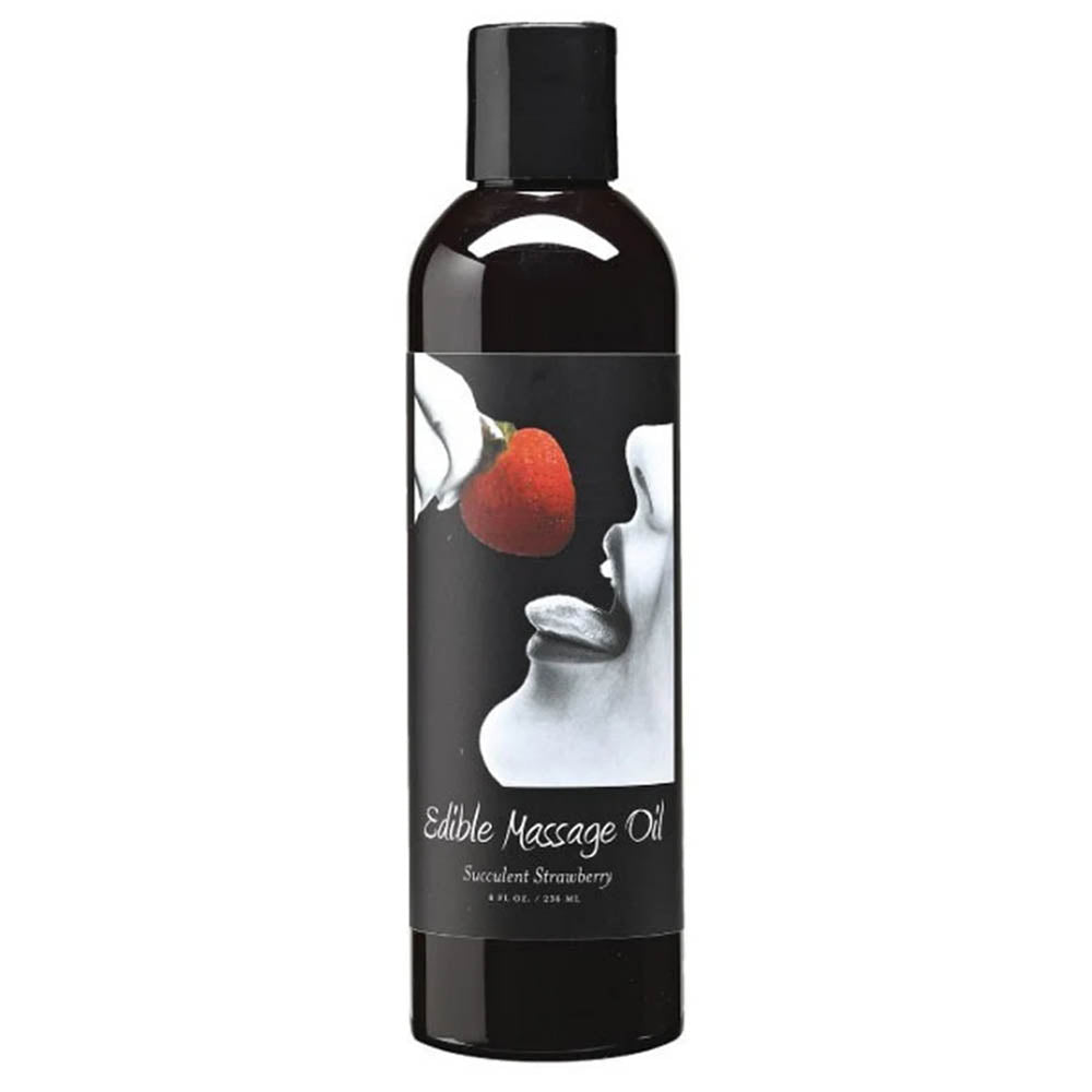 Edible Massage Oil 8oz/236ml in Strawberry — delivered in Vancouver in 1–2 hours | Heaven Boutique