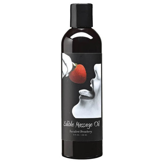 Edible Massage Oil 8oz/236ml in Strawberry — delivered in Vancouver in 1–2 hours | Heaven Boutique